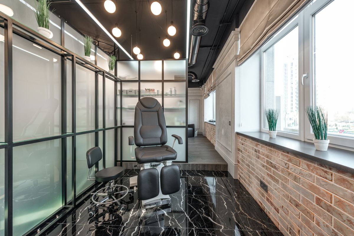 Clean private nail studio interior